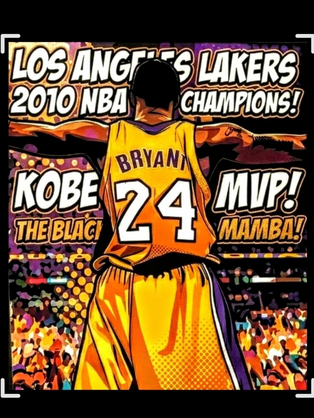NEW! KOBE BRYANT VINTAGE LAKERS 2010 NBA CHAMPIONSHIP ULTRA GLOSSY 8.5x11 POSTER